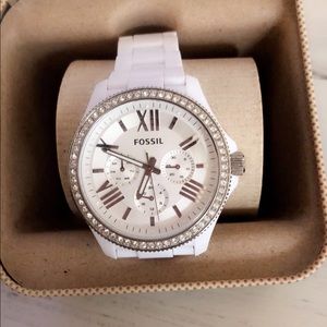 White fossil watch